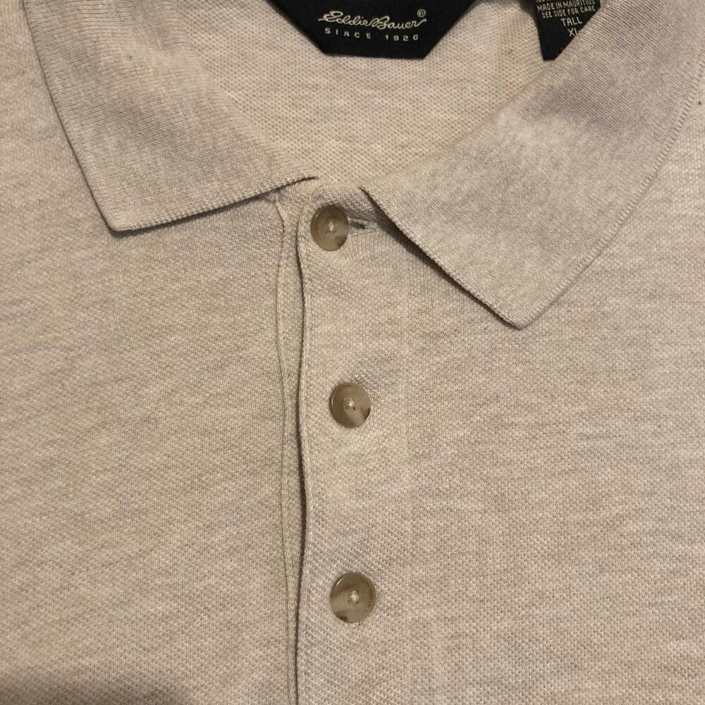 Eddie Bauer Polo Shirt Ivory Cotton Short Sleeve‎ Men Collared Size XL - Picture 4 of 7